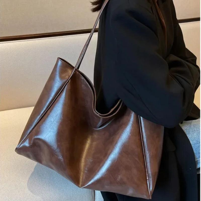 1pcs Women's Fashion Handbag, Large Capacity Soft Pu Leather Shoulder Bag, Retro Crossbody Bag, Casual Portable Handbags
