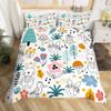 Fantasy Cartoon Animal Duvet Cover Set Queen King Size Morandi Color Printed Bedding Set For Kids Boys Girls 3 Piece Set