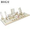 Beige PU Leather Jadeite Jewelry Display Stand for Rings and Pendants