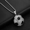 Rhinestone Football Pendant Choker Jewelry Soccer Necklace Creative Football Necklace  Men