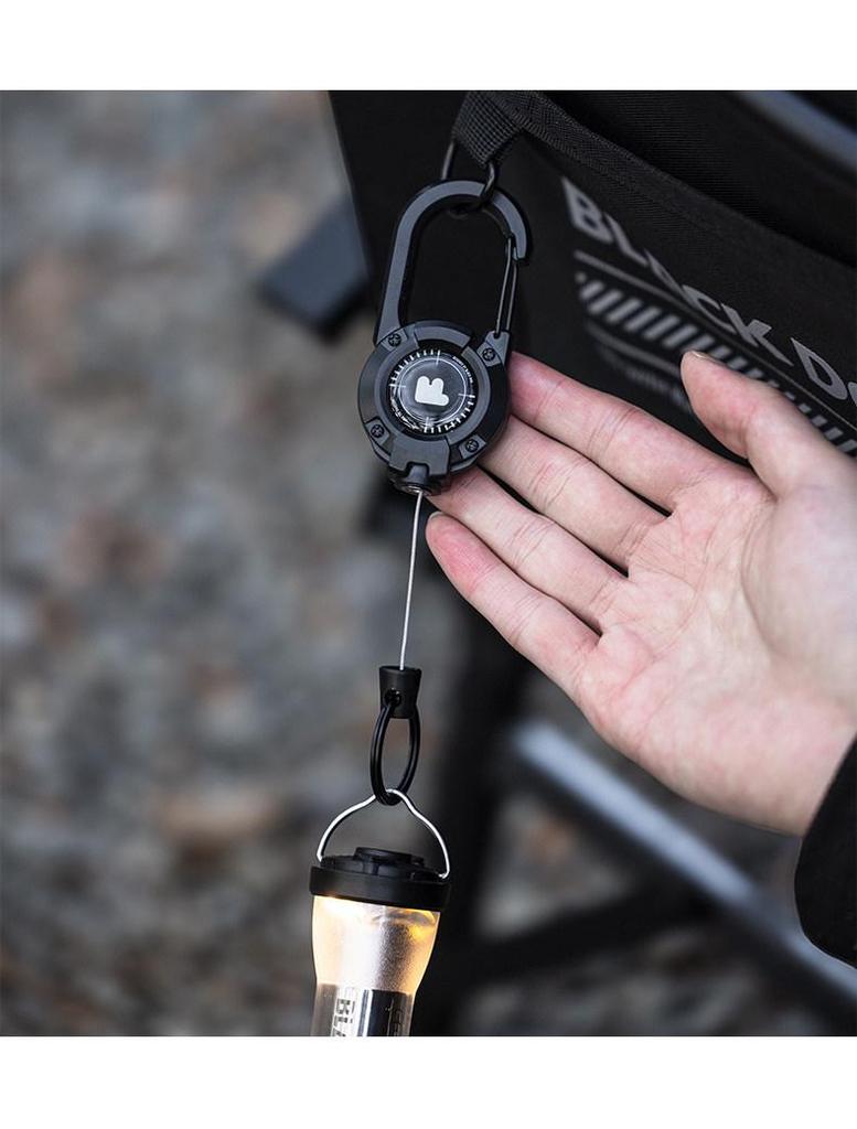 BLACKDOG Tactical Multi-Functional Telescopic Keychain Lanyard with Pull-Release Buckle - Anti-Lost Camping Accessory
