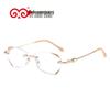 Electroplated Diamond Cut Edge Rimless Anti-Blue Light Reading Glasses for Men and Women