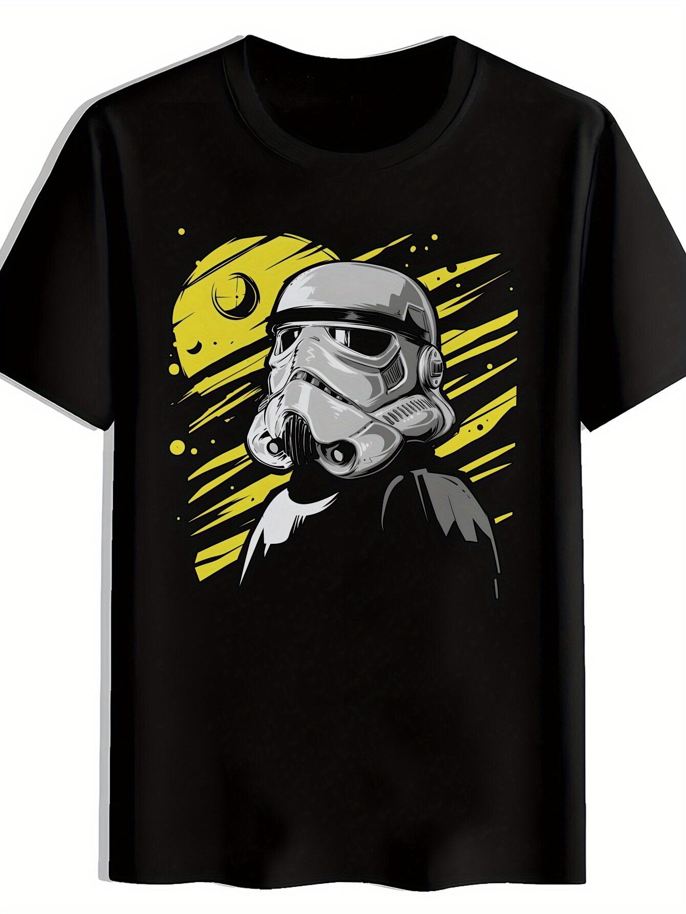 Retro Rock Band Graphic T-shirt - Black with Yellow & White Design L