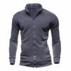 Herbst Herren Casual Einfarbig Reißverschluss Stehkragen Strickjacke