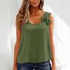 Women’s Sleeveless Tank Top with On Shoulder Casual Round Neck Loose Fit Blouse for Summer Daily Wear