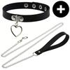Gothic Punk Pu Leather Choker With Leash - Adjustable Collar Necklace For Women, Perfect For Halloween & Everyday Wear