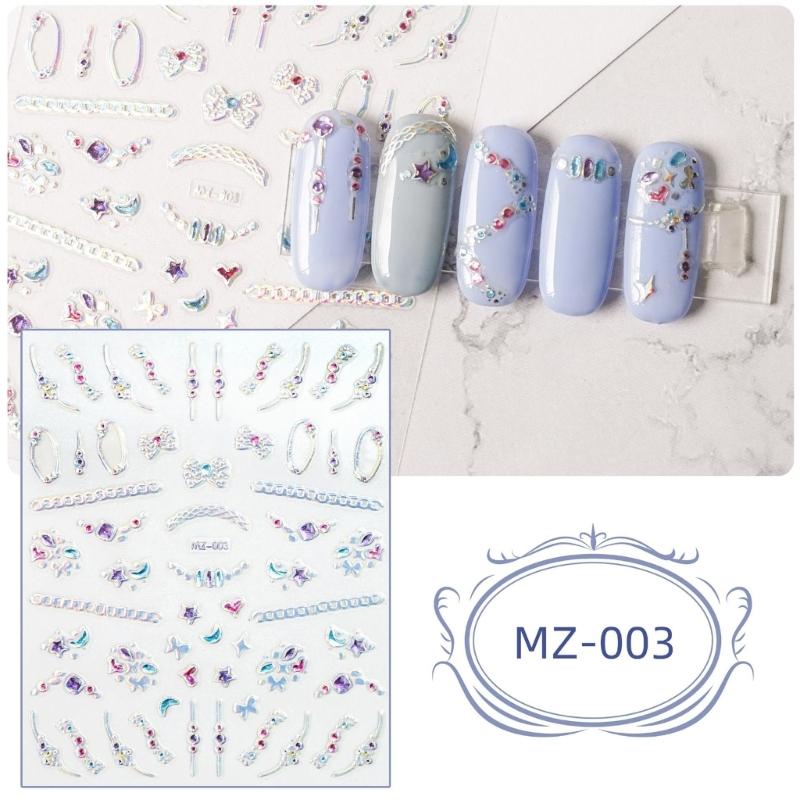 3D Geprägte Nail Art Aufkleber Bunte Blumen Nagelabziehbilder Selbstklebende Nageldesign Aufkleber für Nagelkunst Dekorationen