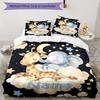 3pcs Custom Name Elephant Giraffe Bedding Set Duvet Cover Closure Includes 1 Duvet Cover & 2 Pillowcases, Soft and Comfortable for All Seasons.