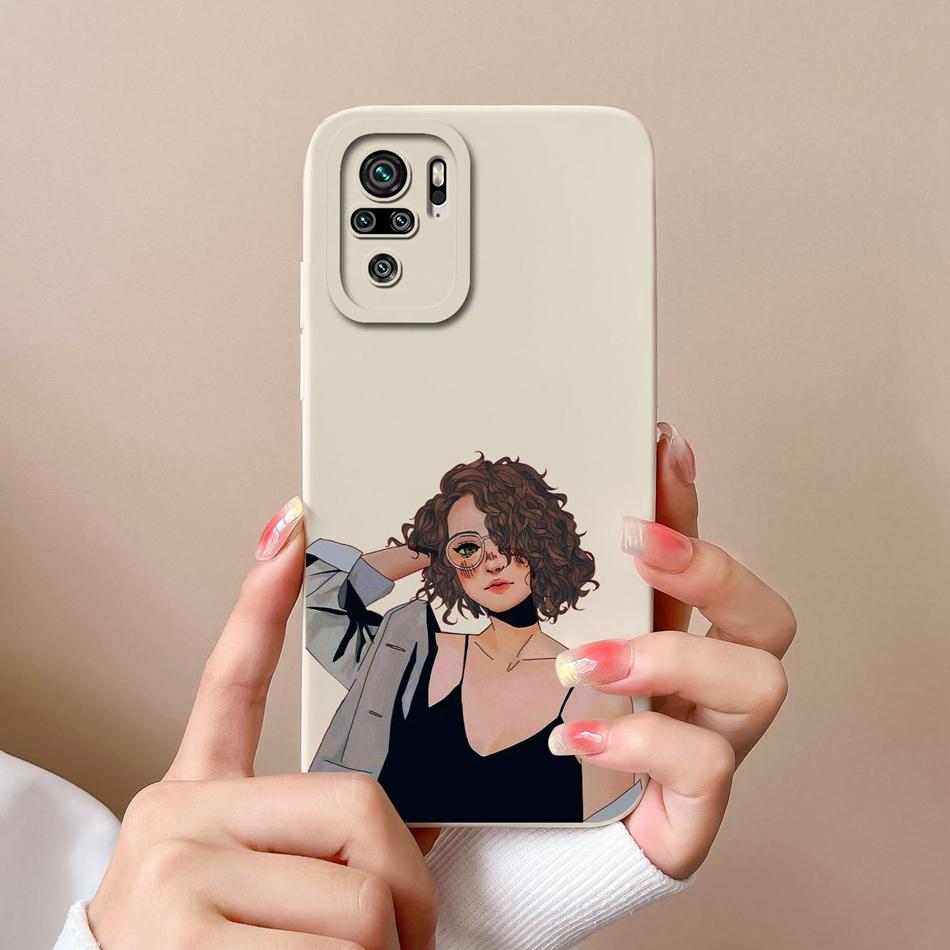 For Redmi Note 10 10T 10S Phone Case Cartoon Liquid Silicone Full Coverage Anti Drop Bumper For Xiaomi Redmi Note10 10 S T Funda
