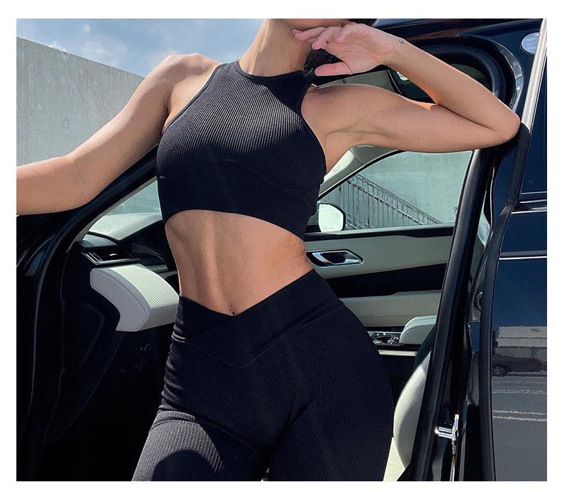 High-Waist Seamless Crossover Tummy Control Yoga Pants - Quick-Dry, Skin-Friendly, High Elasticity Fitness Wear