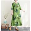 Summer Printed Green Vintage Republican Style Temperament Elegant Dresses