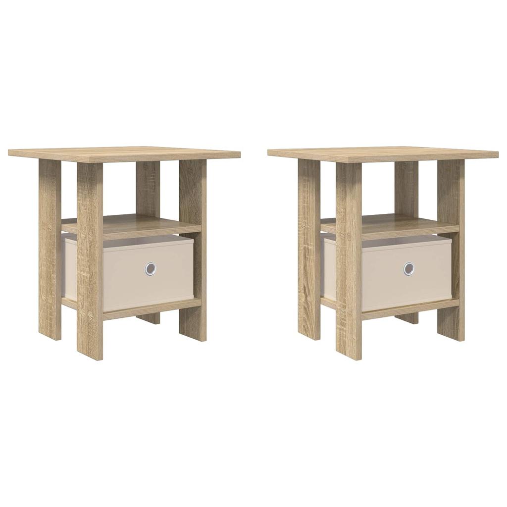 Nightstand Set of 2 Sonoma Oak Finish 41 x 40 x 45 cm Engineered Wood