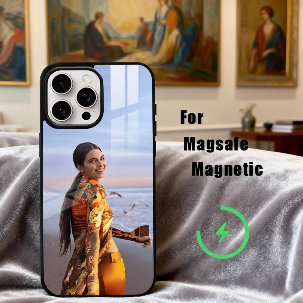 Beautiful K-Kendall J-Jenner Model Phone Case For iPhone17,16,15,14,13,12,11 Plus,Pro Max Magnetic For Magsafe Wireless Charging