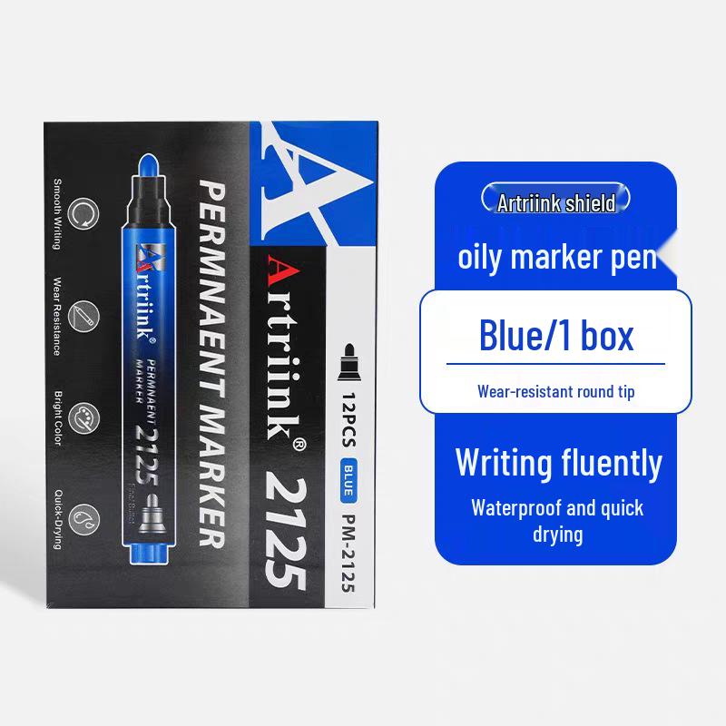 Waterproof, Oil-Proof Permanent Marker, Non-Fading, White Oil-Based, Erasable Green Thick-Head & Red Highlighting Pen