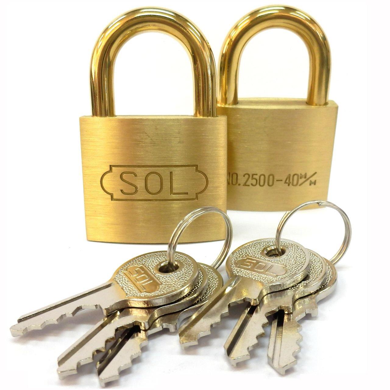 

cylinder lock 2 identical keys 40mm SOL-HARD No.2500 золотий