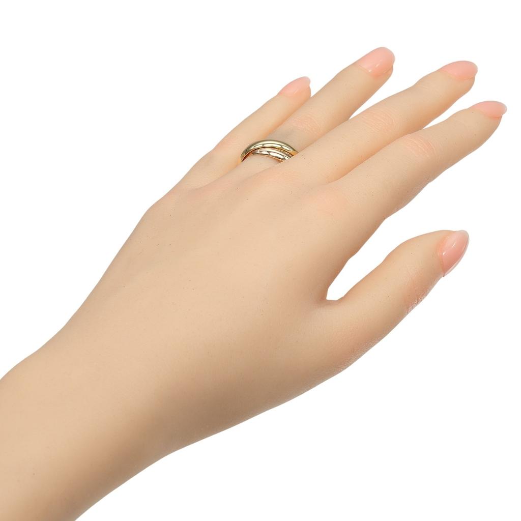 CARTIER Trinity Ring 0.1" band K18 Gold (YGxPGxWG) #6.6(US Size) 8g Women Used