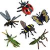 RCOMG 12 PCS Small Realistic Insects Figures Toys, Plastic Wildlife Animal Fake Bug Toys Halloween Party Favor School Project Bug Figurines Set for