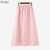 ZANZEA Women Casual Elastic Waist Loose Summer Floral Skirts