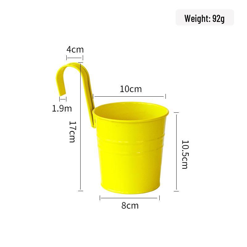 Compact Wrought Iron Hanging Planter for Indoor/Outdoor Use
