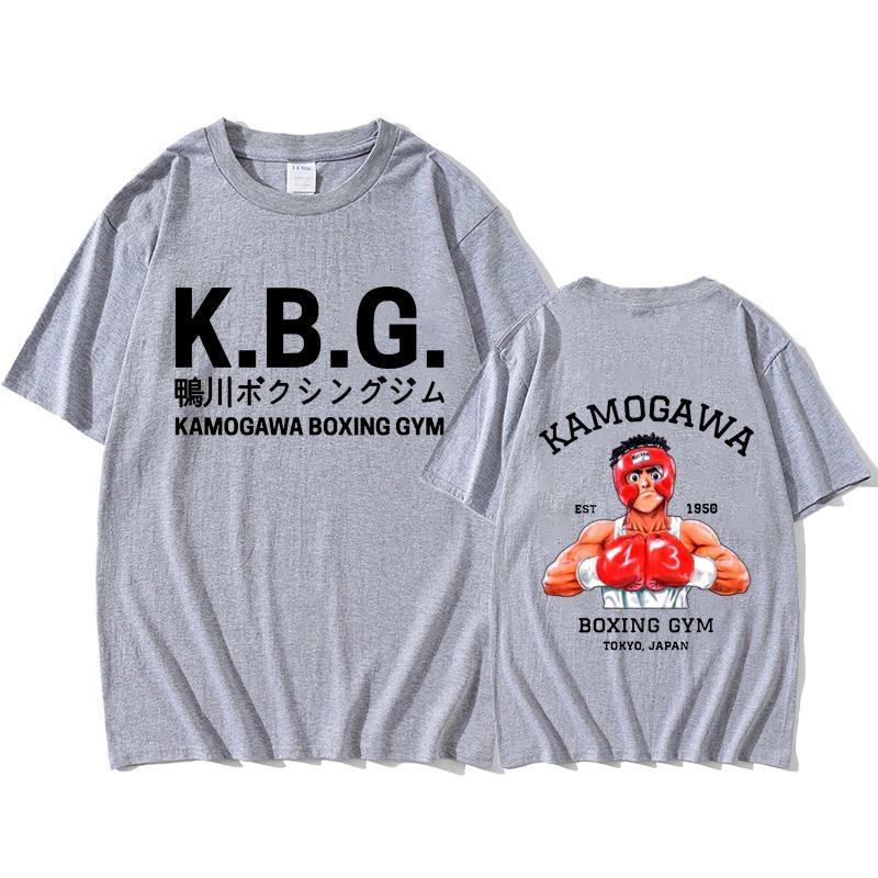 New Hajime No Ippo Kamogawa Boxing Gym T Shirt Men's Fashion Anime Printed Tees Casual Outdoor Personality Loose Short Sleeve