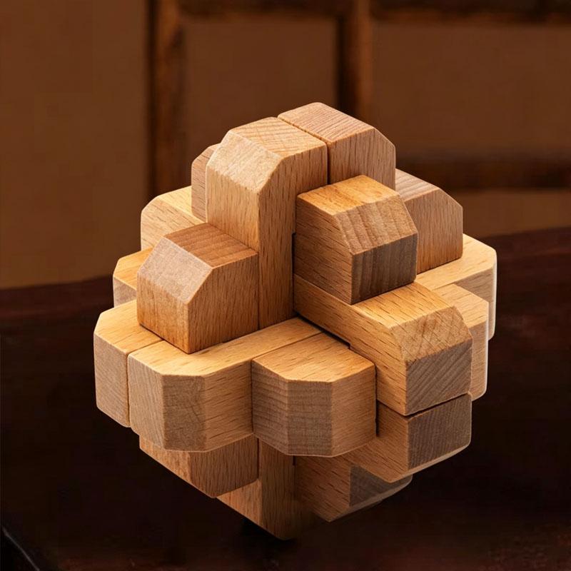 LuBan Lock HuiShou Wooden Puzzles Brain Teasers Mortise and Tenon Construction IQ Test Disentanglement Toys Educational Gifts