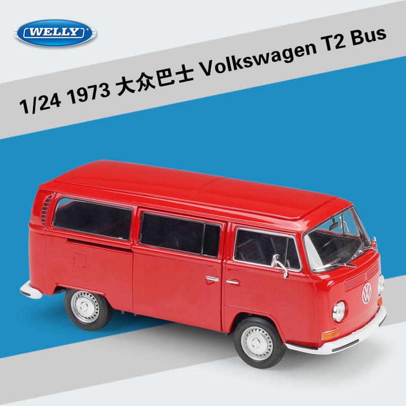 Volkswagen 1972 T2 Автобус Фургон 1:24 Модель из сплава Игрушка