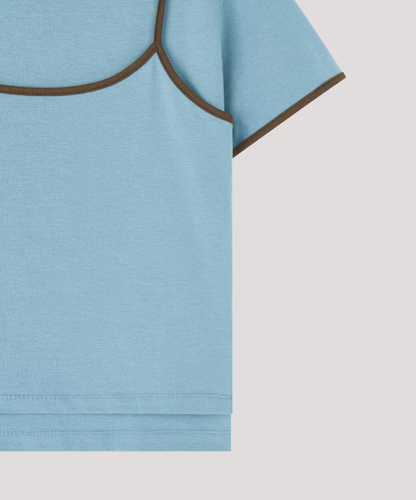 Deolil Layered Coloration Top_ Skyblue