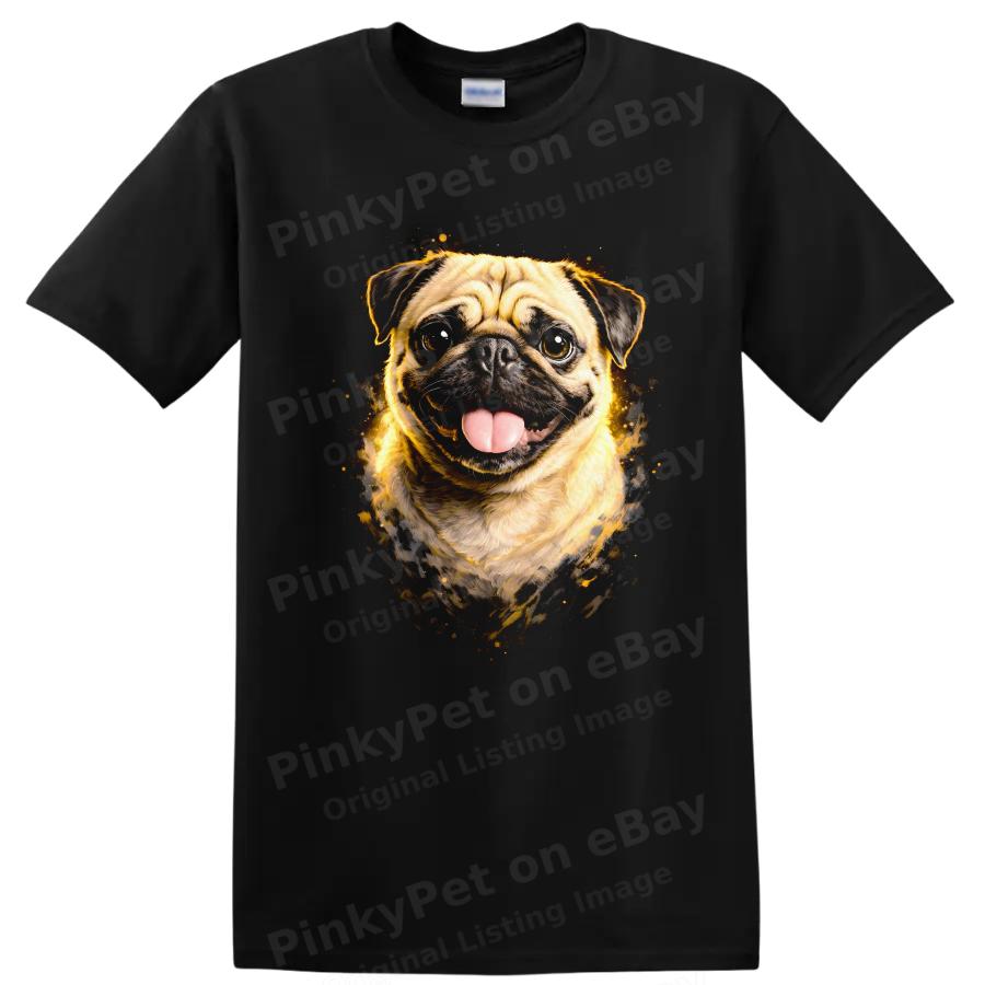 Pug Dog Happy Face Graphic Design T Shirt Funny Cute Pet Lover Tee