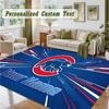 Crystal Velvet Square Rug Custom NameChicago Cubs Pattern Non Slip Home Floor Decor Rug