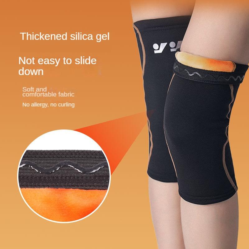 Goldene Knieschützer aus Samt für Wärme und Knieschutz für ältere Menschen im Herbst und Winter, verdickte Knieschützer aus Plüsch zum Radfahren