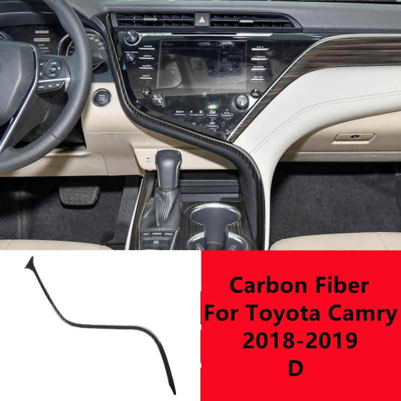 Carbon Fiber Car Interior Cover Trim For Toyota Camry 8 Center Console Storage Box Decoration Sticker Car Inner