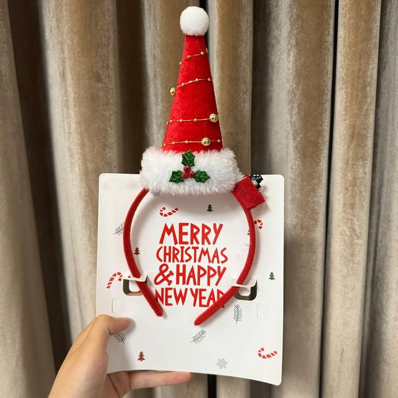 Christmas Hair Hoop Christmas Decoration 2025 Hairband Headband Glowing Hair Pins Christmas Gift for Girls Boys Navidad