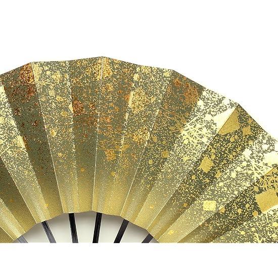 Kyoto Folding Fan, Dance Fan, Fantasy, Made in Japan, Gold, 9.5 sun (approx. 29cm), Kyoto, Black Lac