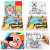 Wood Magnetic 3D Puzzles with Lid Magnetic Stickers Toys  Montessori Games