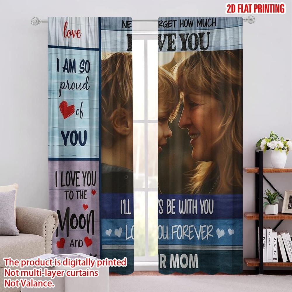

2pcs,2D plane printing Light Filtering Curtains To My Son Blanket Polyester Woven (without rod) Outdoor Decorations for Bedroom 52.50 × 116.00 cm 2 pcs