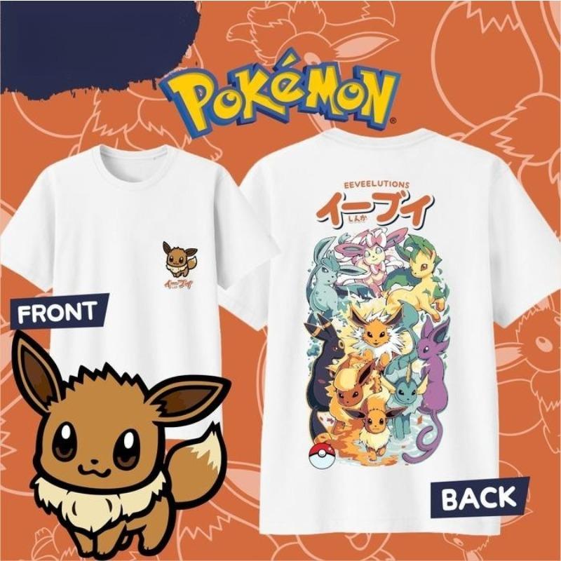 2025 Summer Pokmon Anime Kaos 100 Pure Cotton Printed Tshirt Unisex and Unisex Summer Y2K Harajuku Casual Versatile Top
