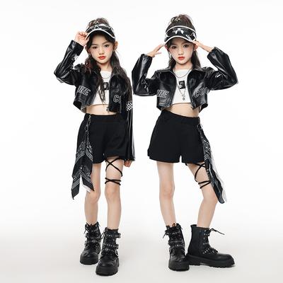 Costume de Danse Jazz Filles Version Coréenne Marque Tendance Mode Ensemble de Batterie Jazz pour Enfants Costume de Performance Danse de Rue Enfants Costume Tendance Automne