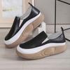 Fashion Women Fashion Loafers Slip-On Vulcanized Shoes Casual Wedge Heel Lightweight Woman Sneakers Thick Bottom Round Toe Sneaker Shoes