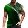 Summer Round Neck 3D Line Print Top Fashionable Casual Short Sleeved Men's T-shirts