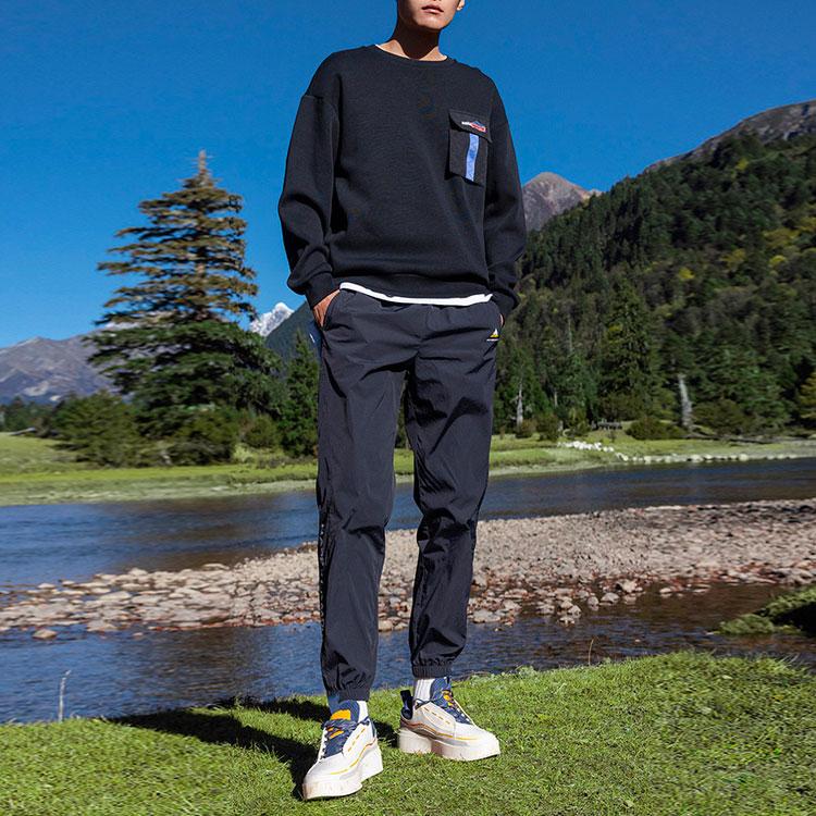 Anta Tištěná mikina s kulatým výstřihem a dlouhým rukávem Unisex mikina Černá 152218710-2