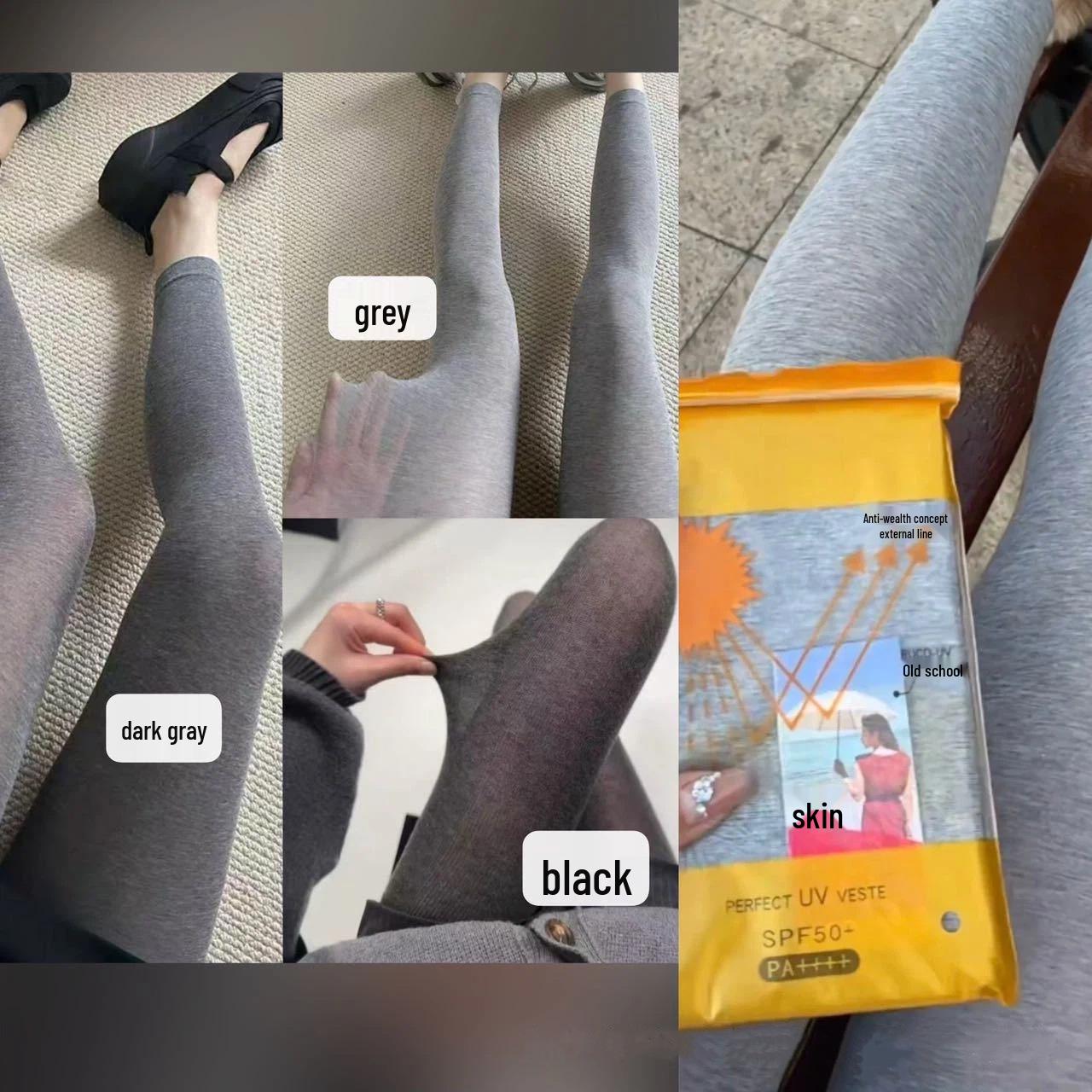 

Spring/Summer Women s Ultra-Thin Sun Protection Leggings - Hot, Sexy, Comfortable, Breathable, High Elasticity Dark Gray Ultra-Thin