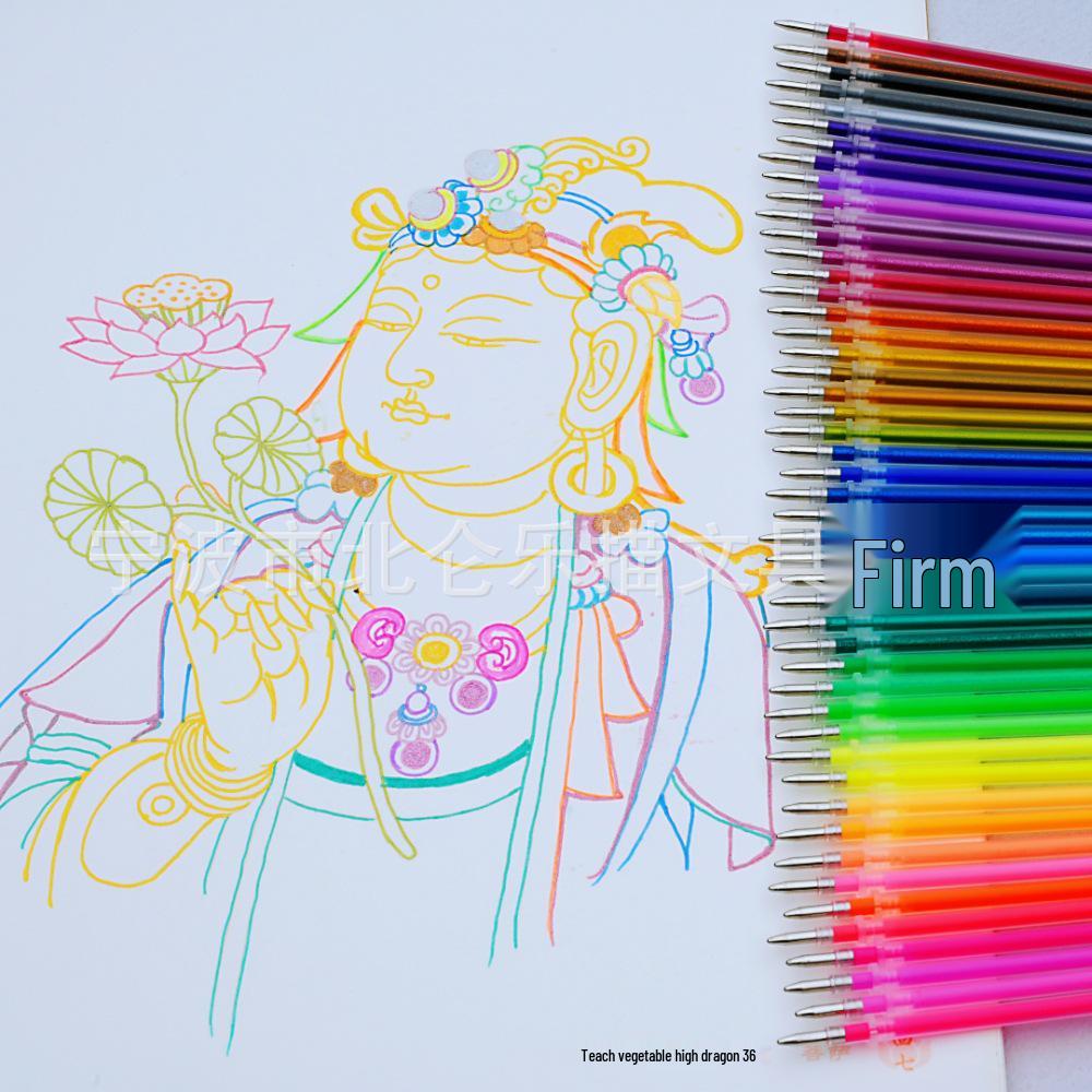 Premium 100-Farben Gelstift-Nachfüllminen: 48 fluoreszierende Glitzer-, Pastell-Perlmutt- und Mehrfarboptionen mit 24 zusätzlichen Farbnachfüllungen