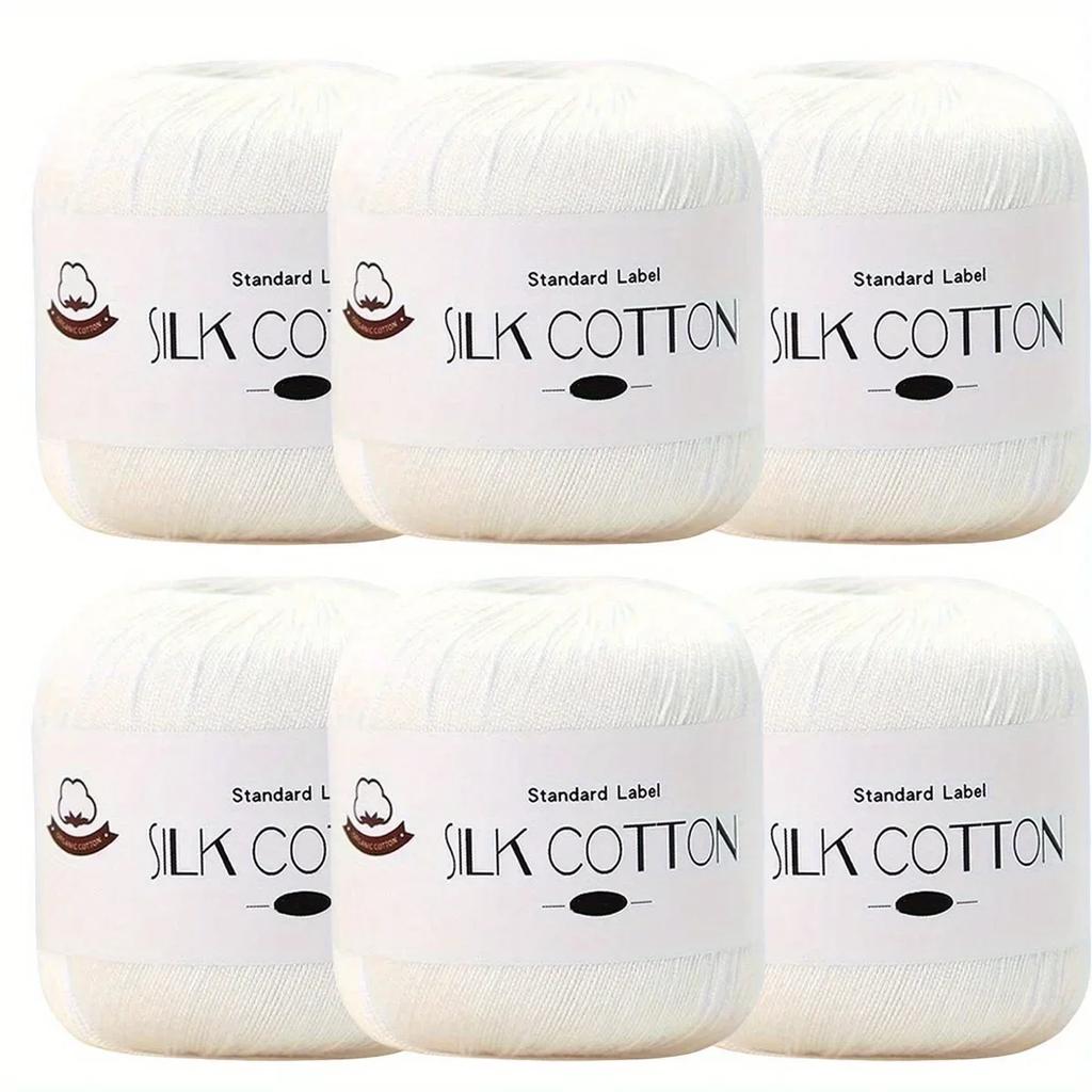 Silk Cotton Yarn - Fine Lace Thread for Crochet, Knitting Sweater,Shawls, Scarves, and DIY Crafts, Soft Durable Yarn 1.76oz/pc