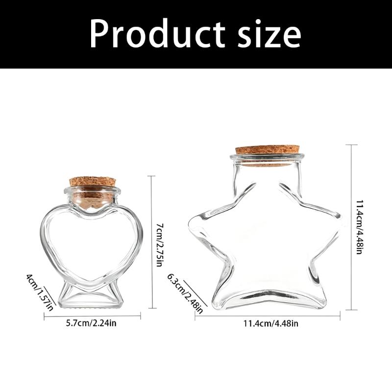 Decorative Glass Bottles With Cork Stoppers See-Through Glass Display Bottle with Wood Cap for Sand Paper Bits and Wedding Shelf Home Room Styling