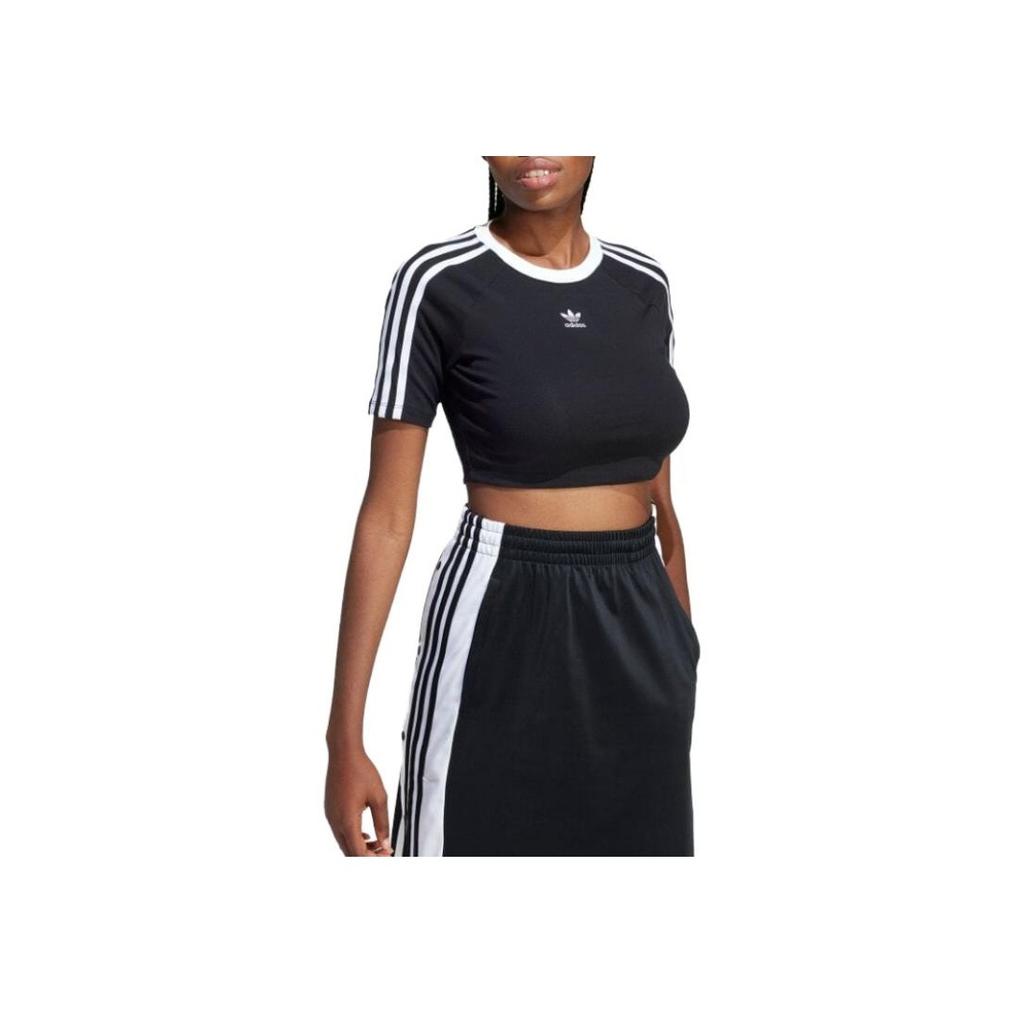 Adidas Originals Short Sleeve Crew Neck T-Shirt Women Tops Black IU2532
