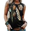 Western Aztec 3D Print Tank Top Women Geometry Vintage Streetwear Y2k Tops Oversized Vest Off Shoulder Sleeveless Girls Camisole
