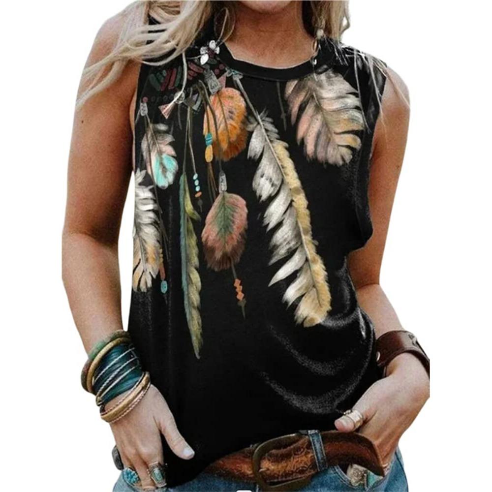 Western Aztec 3D Print Tank Top Women Geometry Vintage Streetwear Y2k Tops Oversized Vest Off Shoulder Sleeveless Girls Camisole