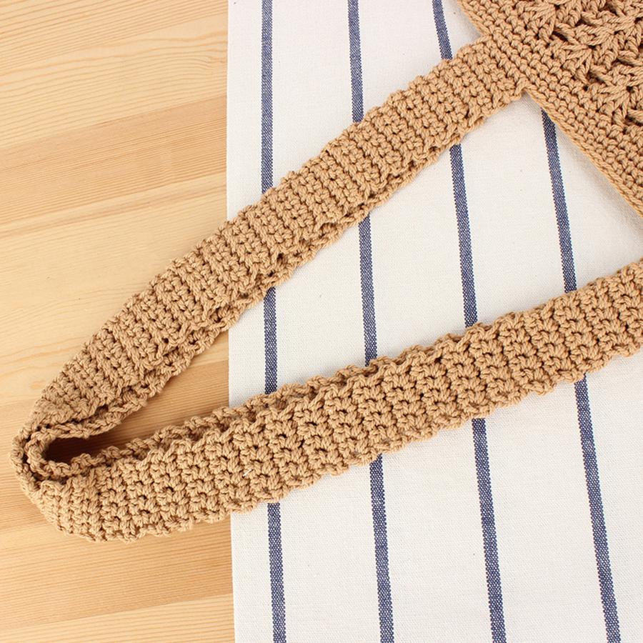 Sac polyvalent en corde de coton crochetée évidée pour les loisirs décontractés quotidiens, le travail, les trajets et les voyages sacs d'épaule d'été pour la plage