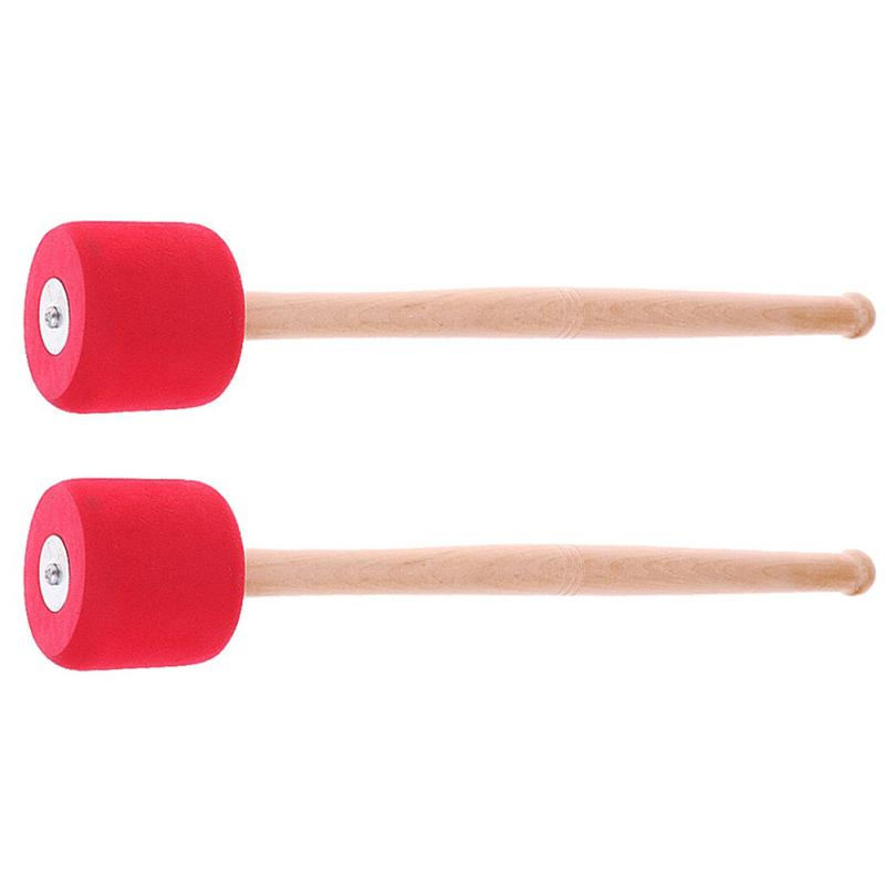 Bass Foam Drum Mallets Sticks With Oak Wood Handles Lightweight Snare Hammer Percussion Instrument