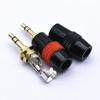 Gold-Plated 3.5mm Dual-Channel Three-Core Red/Black Rubber Ring Stereo Headphone Plug